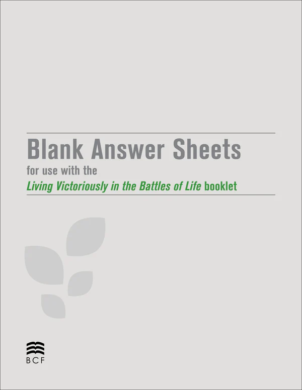 Living Victoriously in the Battles of Life Answer Sheets cover
