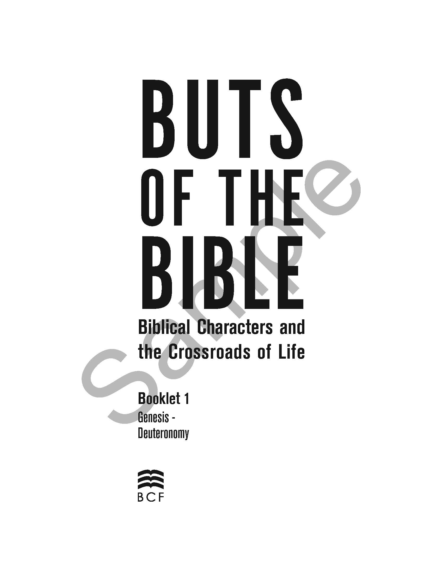 Buts of the Bible Booklet 1 pdf sample cover