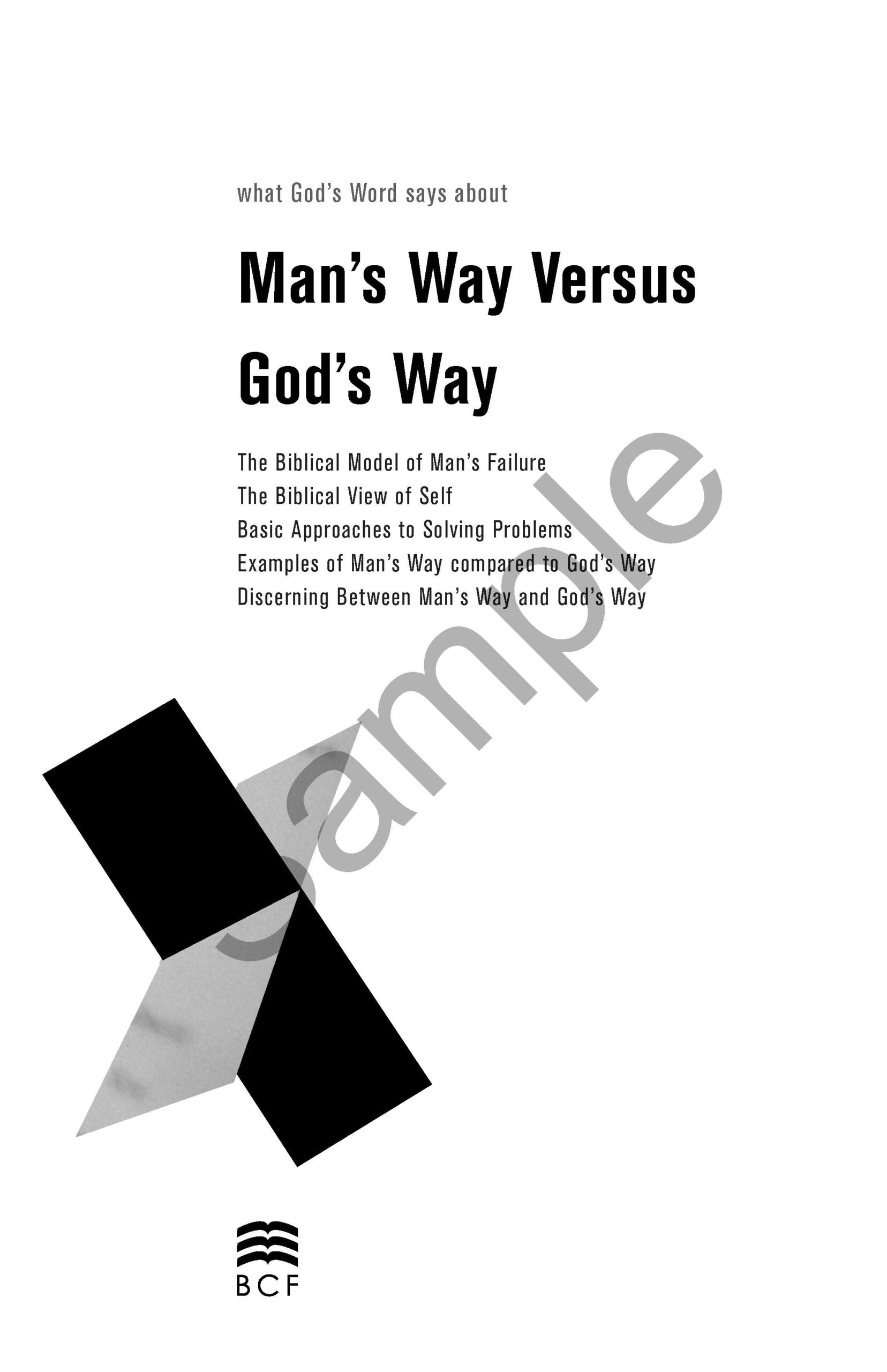 Man's Way Versus God's Way pdf sample cover